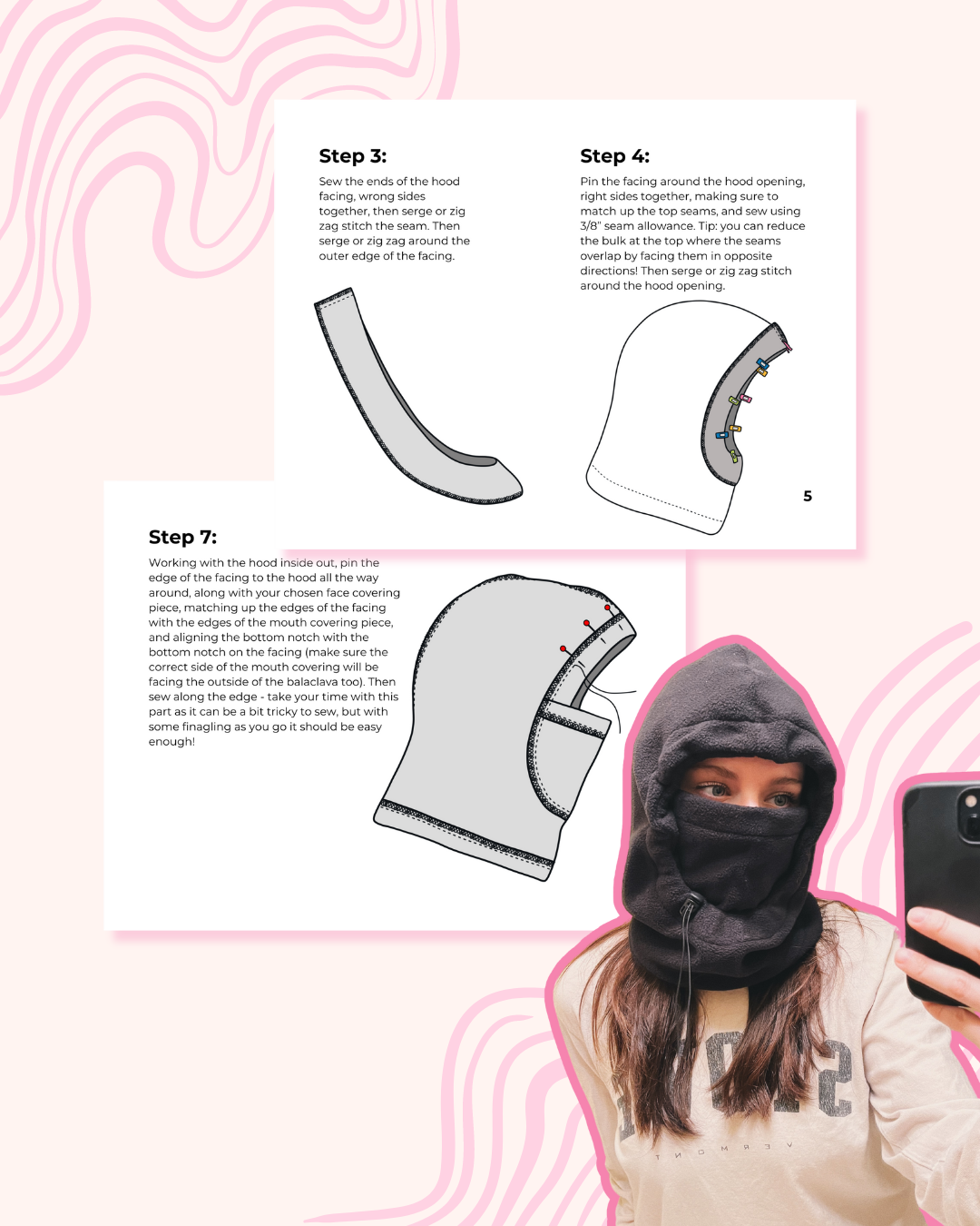 Balaclava Sweing Pattern Bobby Balaclava PDF Sewing Pattern – Lucia Bisalti Design